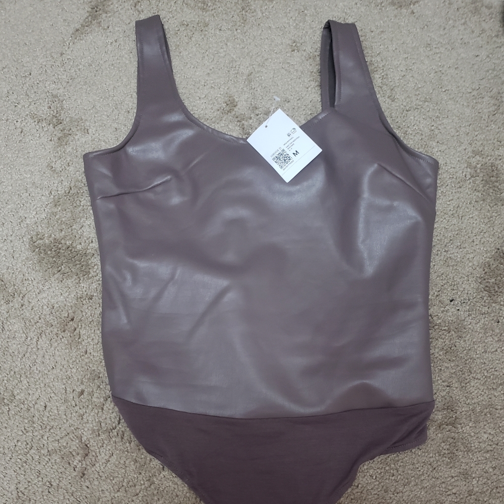 Forever 21 Faux Leather Bodysuit